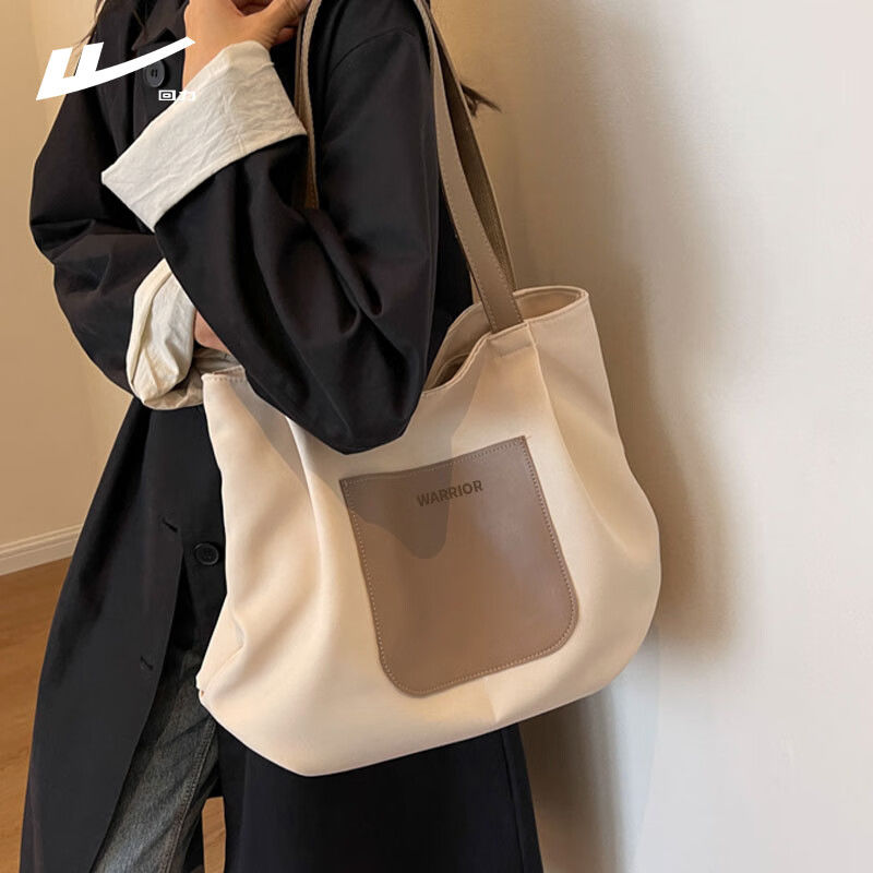 Canvas bag women's tote bag shoulder bag large capacity simple versatile college student class bag hot style versatile new