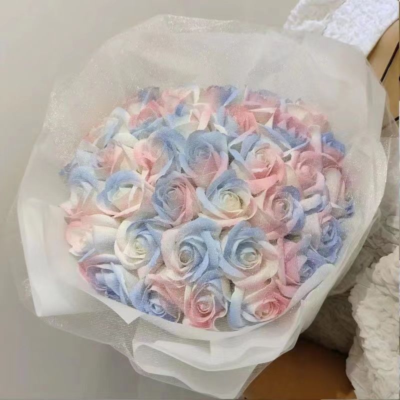 完成クラッシュアイスブルーローズブーケスモールフレグランス母の日5女の子へのギフトと男の子へのバイオニックフラワーギフト 母の日おめでとう最高のプレゼント5点セット