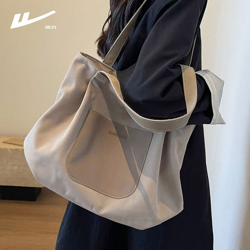 Canvas bag women's tote bag shoulder bag large capacity simple versatile college student class bag hot style versatile new