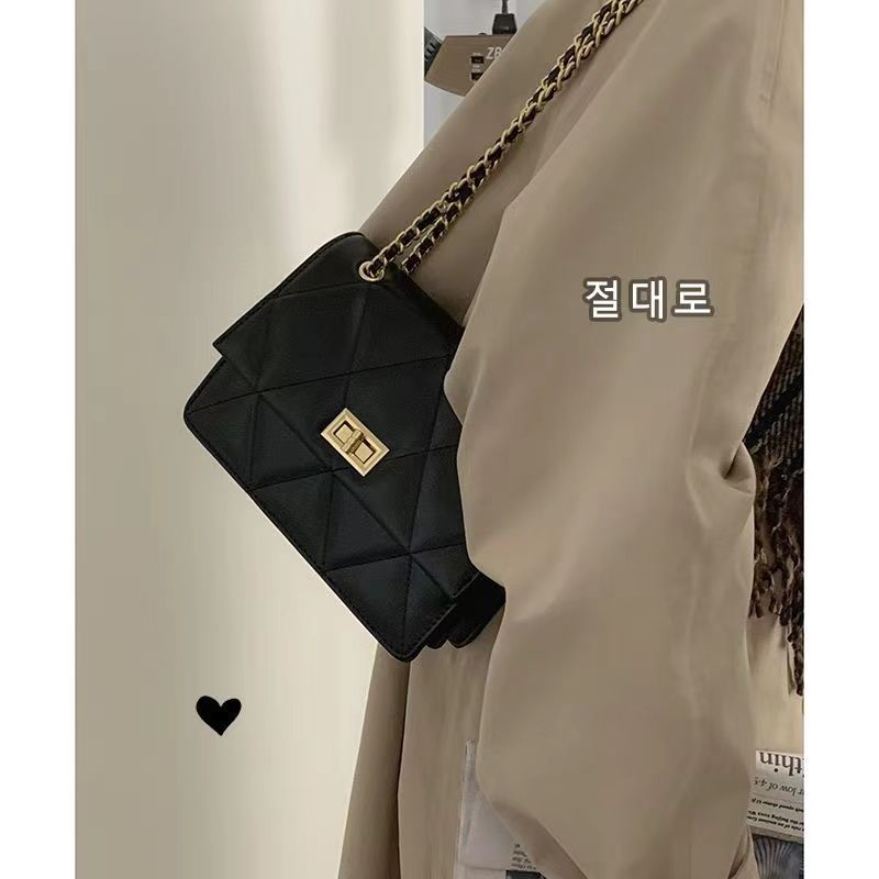 Diamond chain bag women's 2024 autumn and winter new handbag small fragrance Korean versatile crossbody bag temperament small bag
