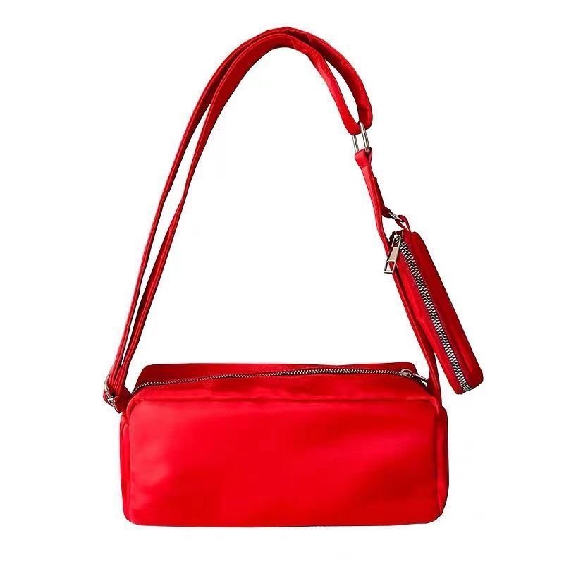 Red Toast Bag Original New Oxford Cloth Bag Pillow Crossbody Small Square Bag Women's Sports Versatile Shoulder Underarm Bag