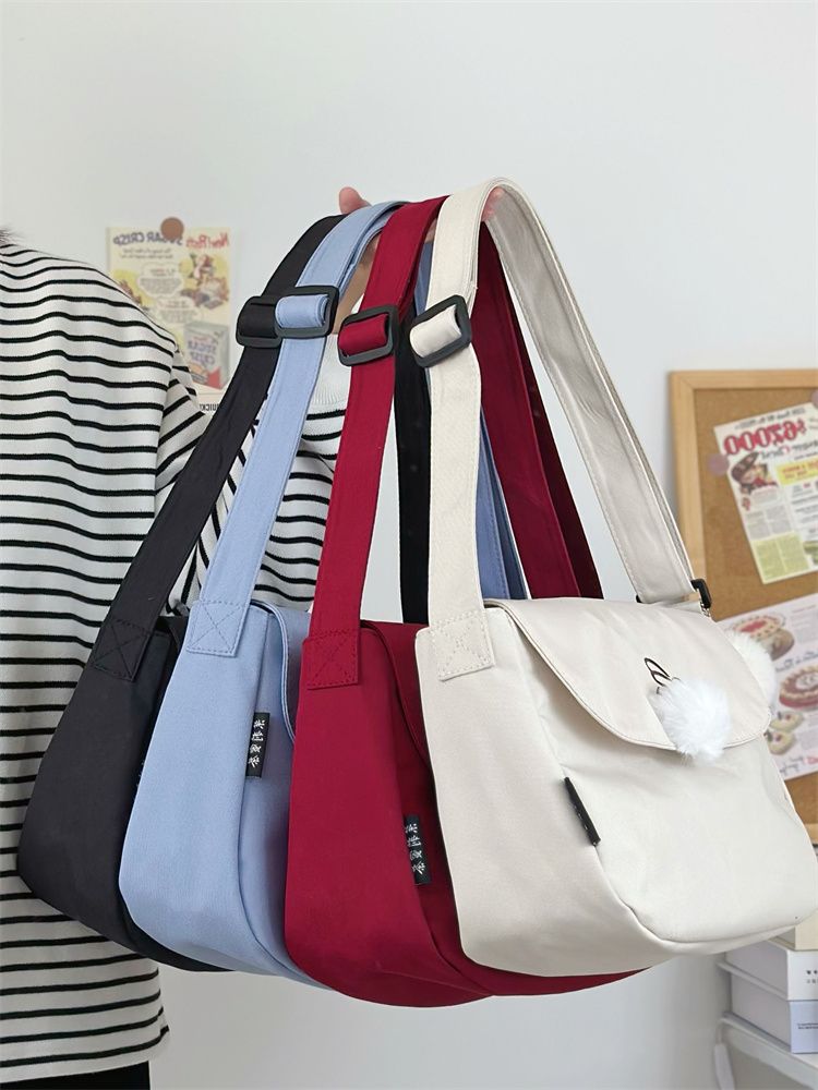 Small fresh nylon canvas bag for women 2023 new fashion ins simple girl student casual shoulder crossbody bag