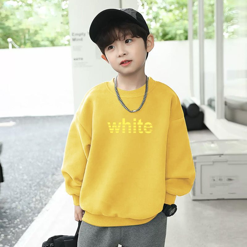 Children's autumn and winter long-sleeved thickened velvet T-shirts for boys and girls cartoon autumn and winter bottoming shirts