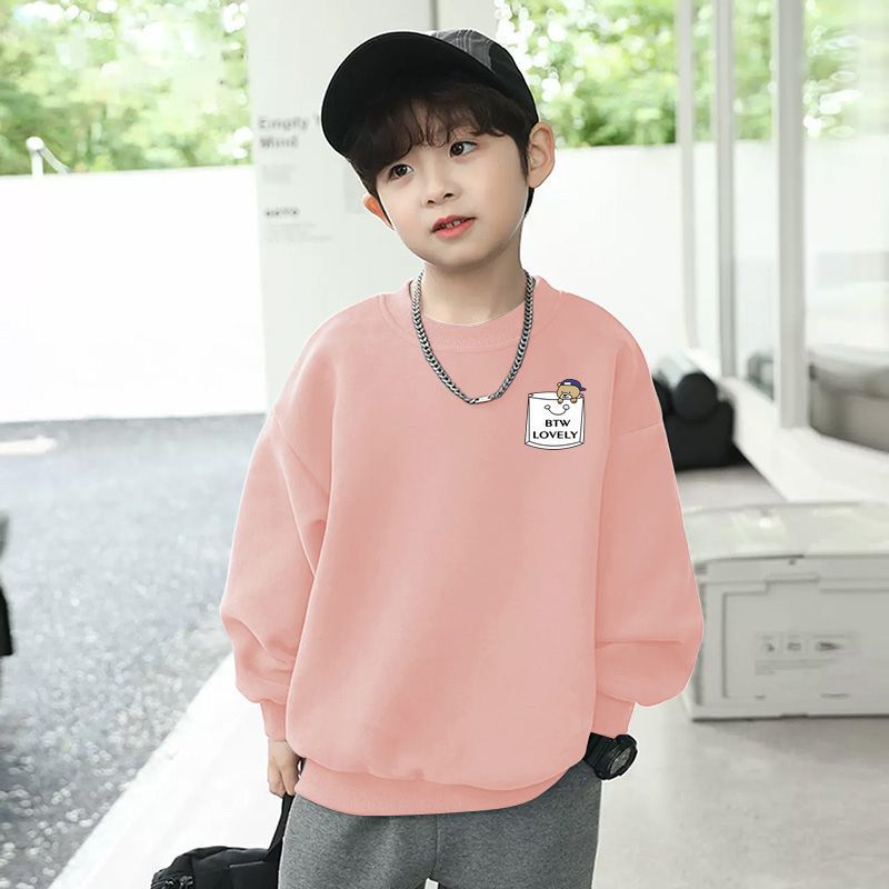 Children's German velvet bottoming shirt, medium and large children's long-sleeved boys and girls autumn and winter clothes long-sleeved T-shirts cartoon printed tops