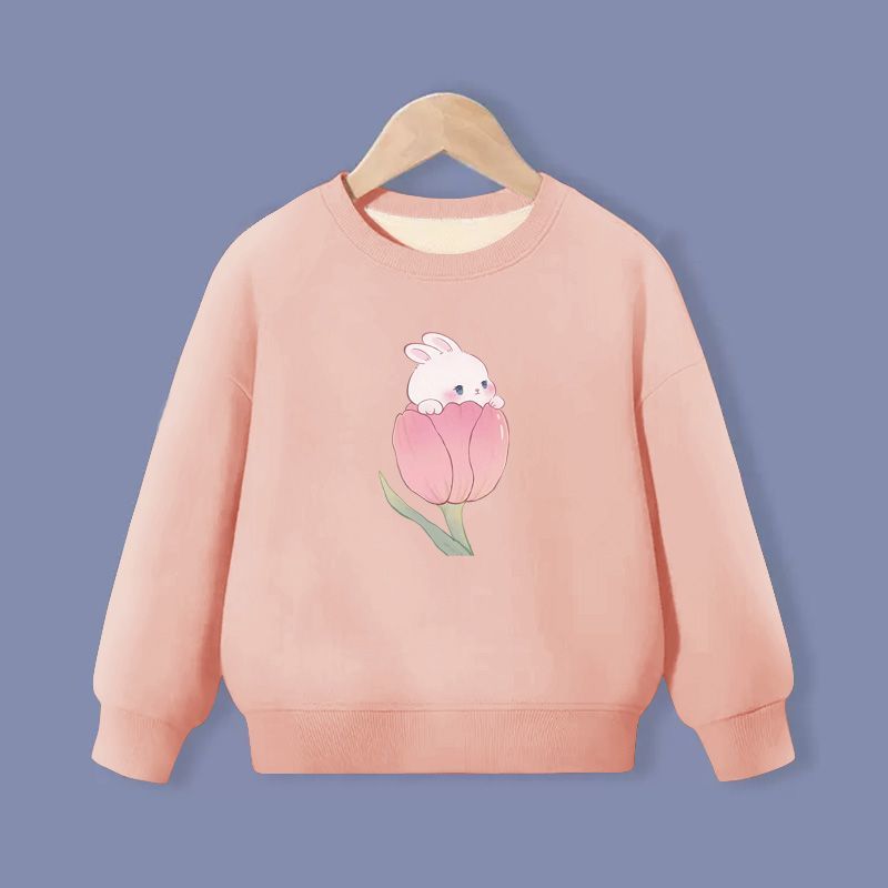 Boys and girls German velvet bottoming shirt autumn and winter style boys and girls tops children's thickened warm clothes cartoon children's clothing