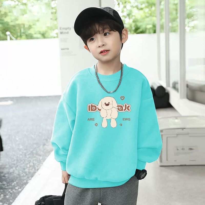 Boys and girls German velvet bottoming shirt autumn and winter style cool tops for medium and large children long-sleeved T-shirts