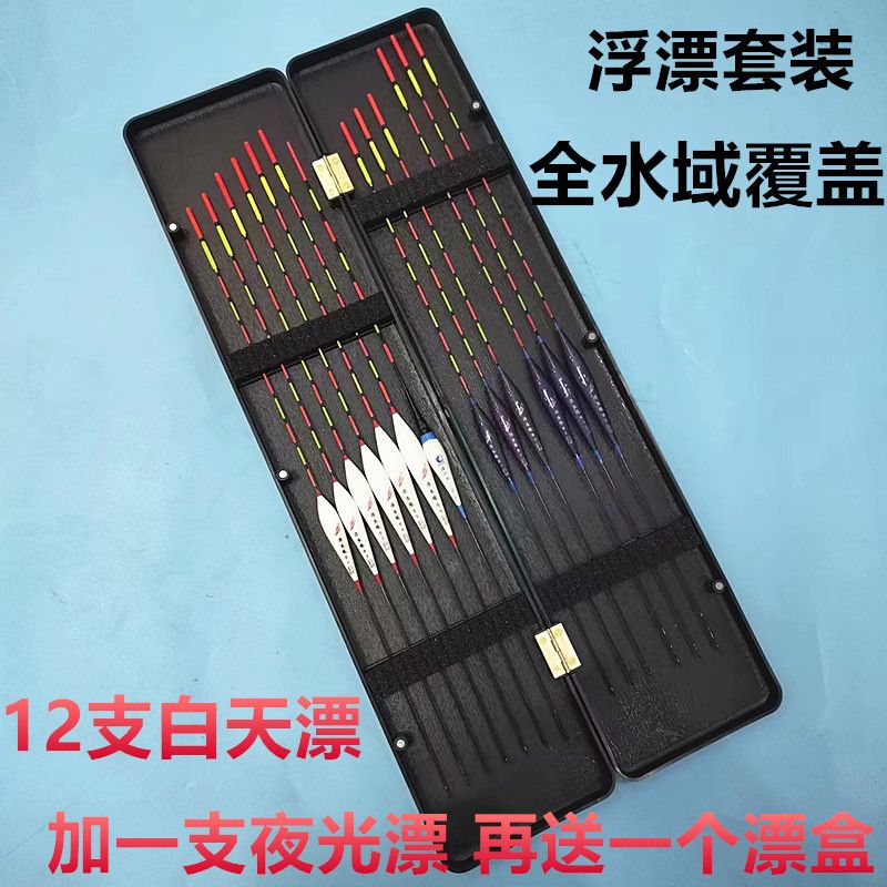 鱼漂全套一整套高灵敏漂盒夜光纳米水域套装浮漂野钓醒目加粗鲫鱼
