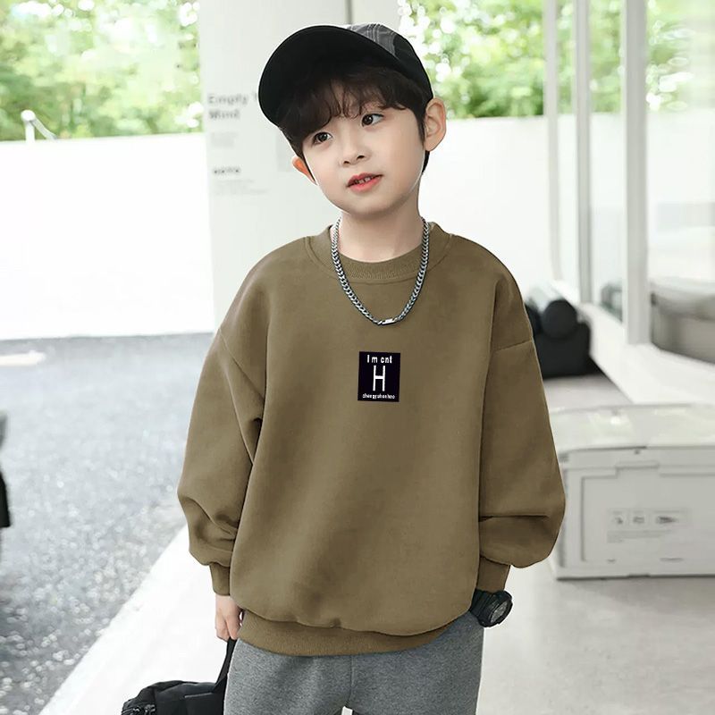 Children's base layer autumn and winter thickened warm tops for boys and girls, boys' German velvet autumn clothing, medium and large children's long-sleeved inner wear