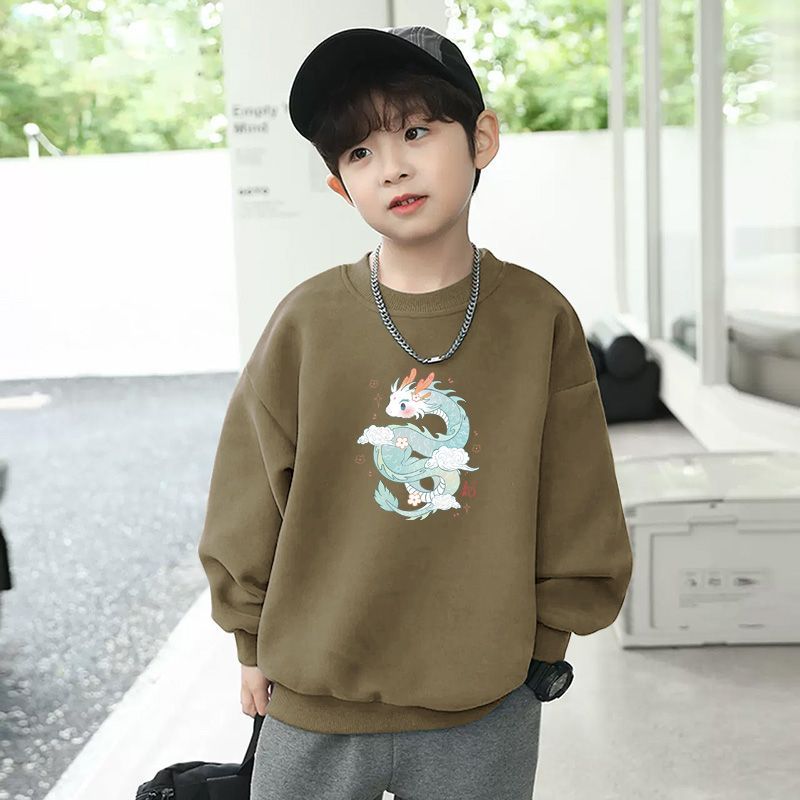 Children's German velvet bottoming shirt, medium and large children's long-sleeved boys and girls autumn and winter clothes long-sleeved T-shirts cartoon printed tops