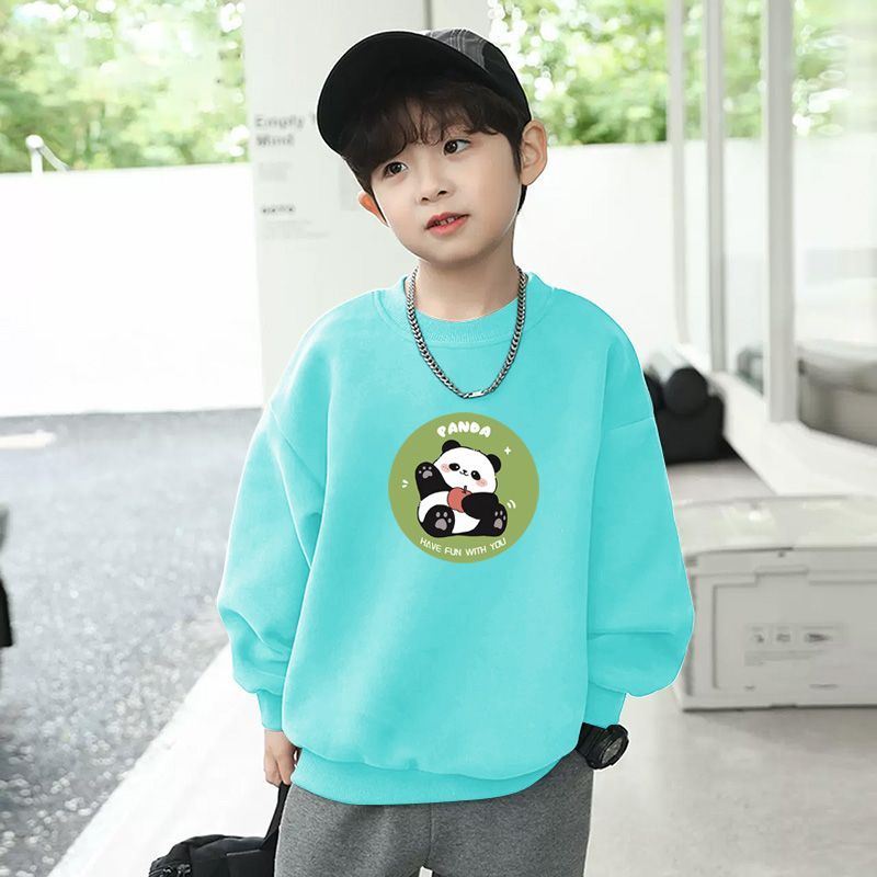 Children's long-sleeved T-shirts for boys and girls trendy printed medium and large children's bottoming shirts