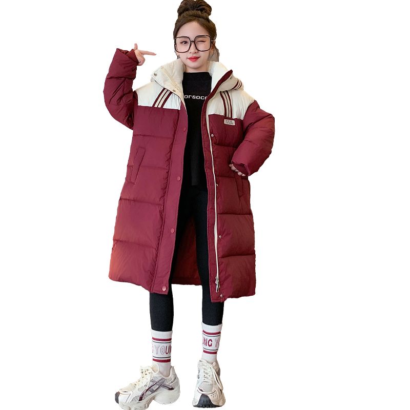 童装女童羽绒服2023新款韩版洋气网红中长款儿童大童冬季加厚外套