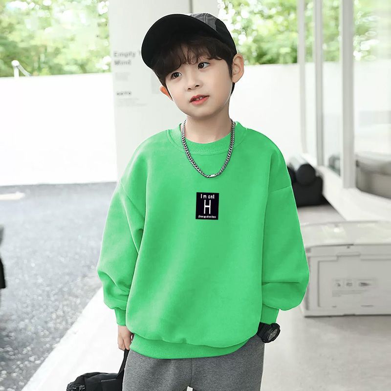 Children's German velvet long-sleeved T-shirts for boys and girls, autumn and winter inner tops with cartoon prints