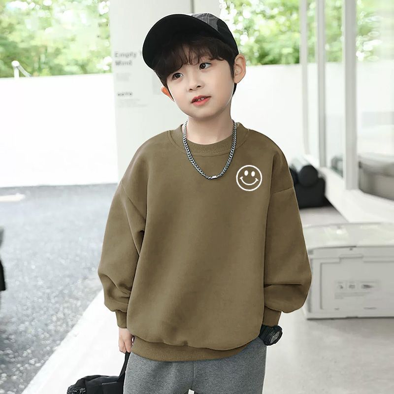 Boys and girls autumn and winter warm German velvet bottoming shirt autumn clothing for older boys and girls stylish baby thickened tops