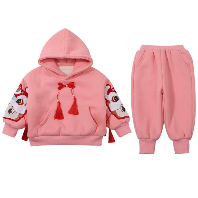 女童冬装时髦套装儿童洋气冬季拜年服2023新款宝宝加绒保暖小女孩