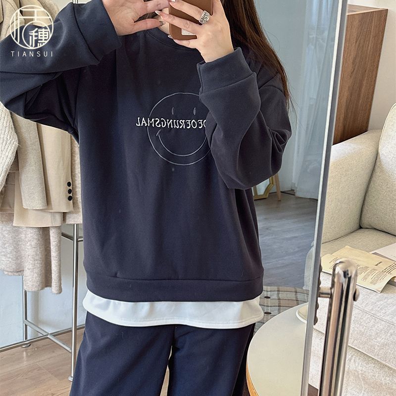 2023新款珊瑚絨睡衣女冬季法蘭絨卡通笑臉網紅風家居服套裝可外穿