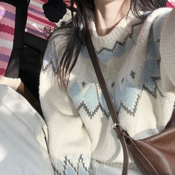 日系復古毛衣女小個子顯瘦加厚高級感寬鬆內搭慵懶風針織衫上衣