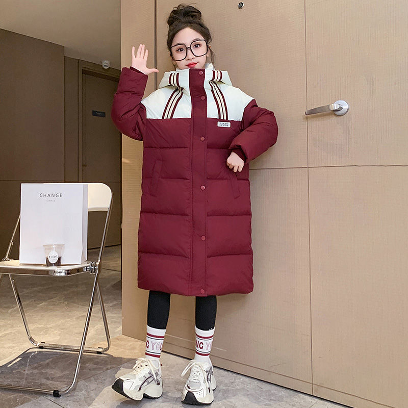 童装女童羽绒服2023新款韩版洋气网红中长款儿童大童冬季加厚外套