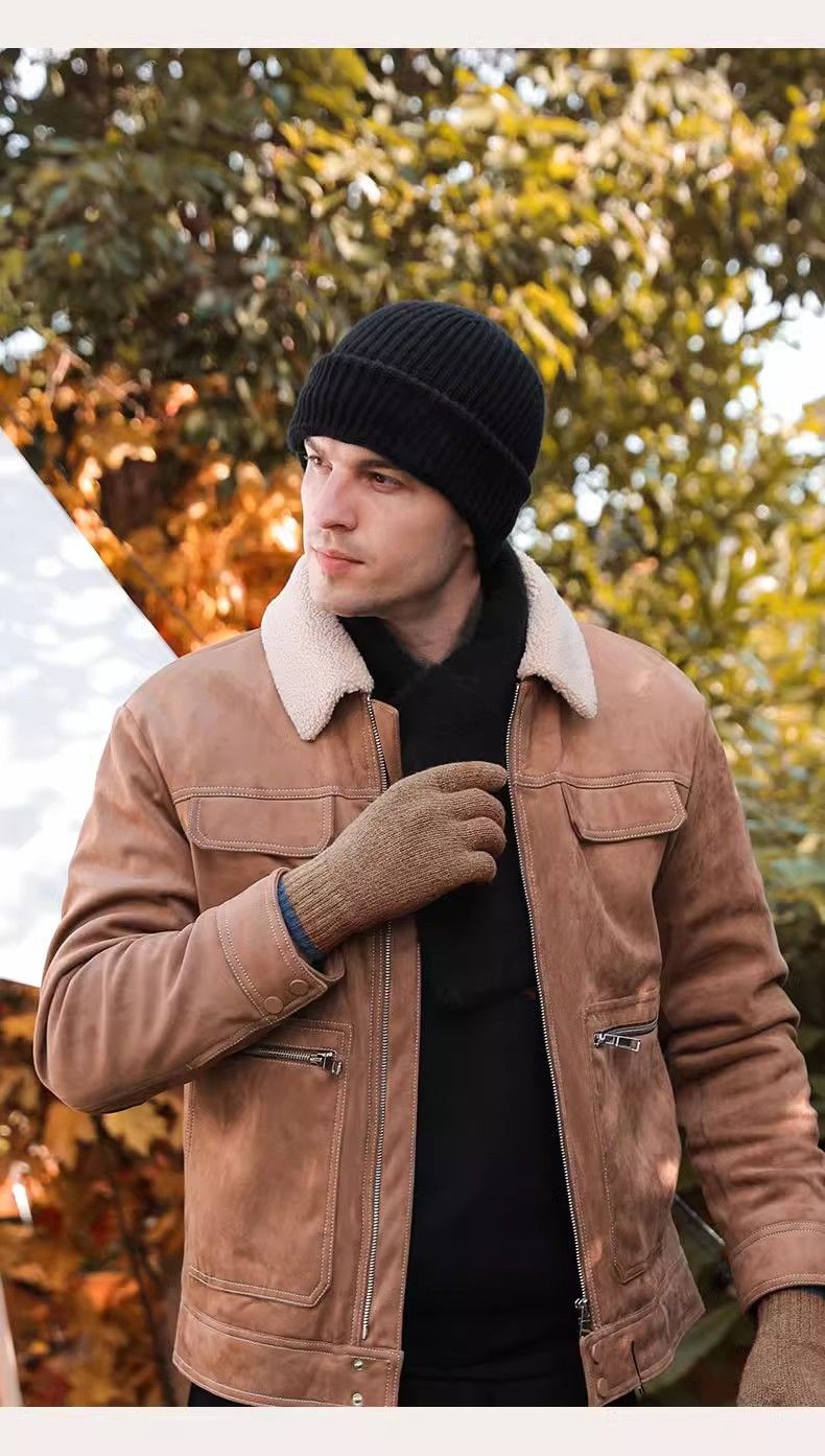 Gorro de invierno para hombre, pasamontañas, gorro de punto de lana, resistente al viento, con capucha fría, protector de orejas, gorro cálido para el frío_voghion.com