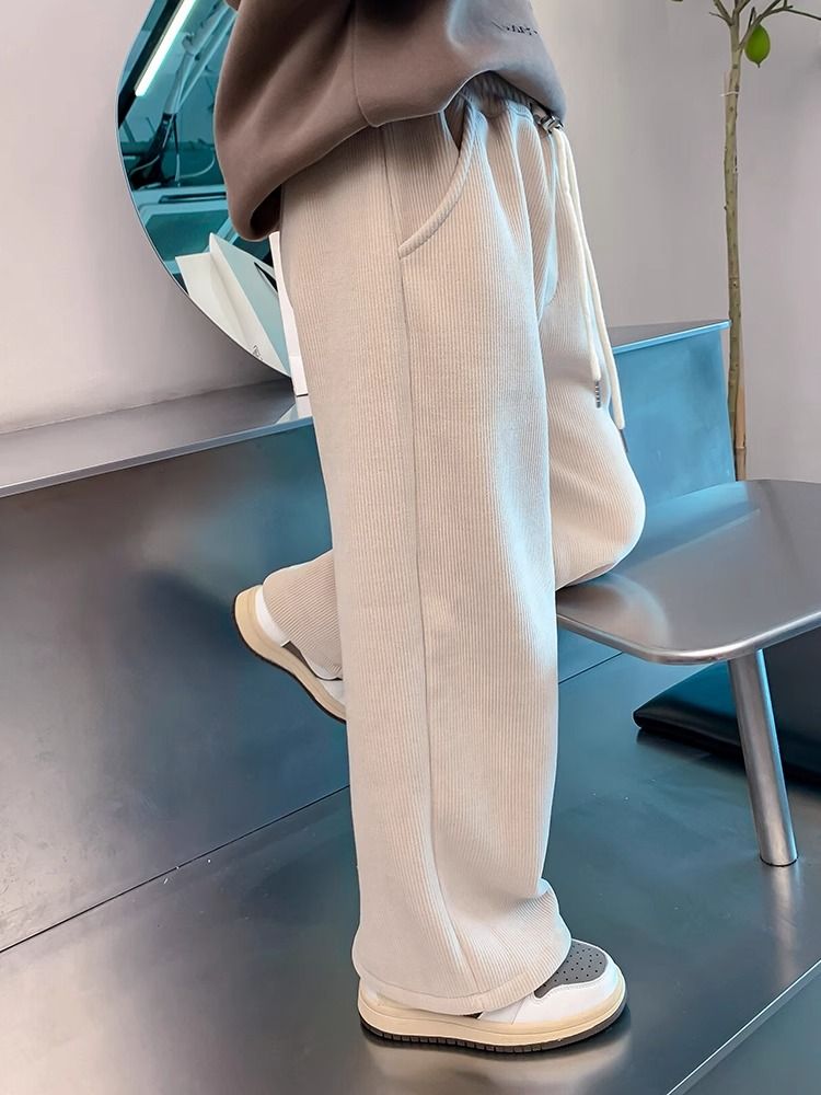 女童加絨褲子冬裝2023新款洋氣兒童秋冬款小女孩加厚燈芯絨休閒褲