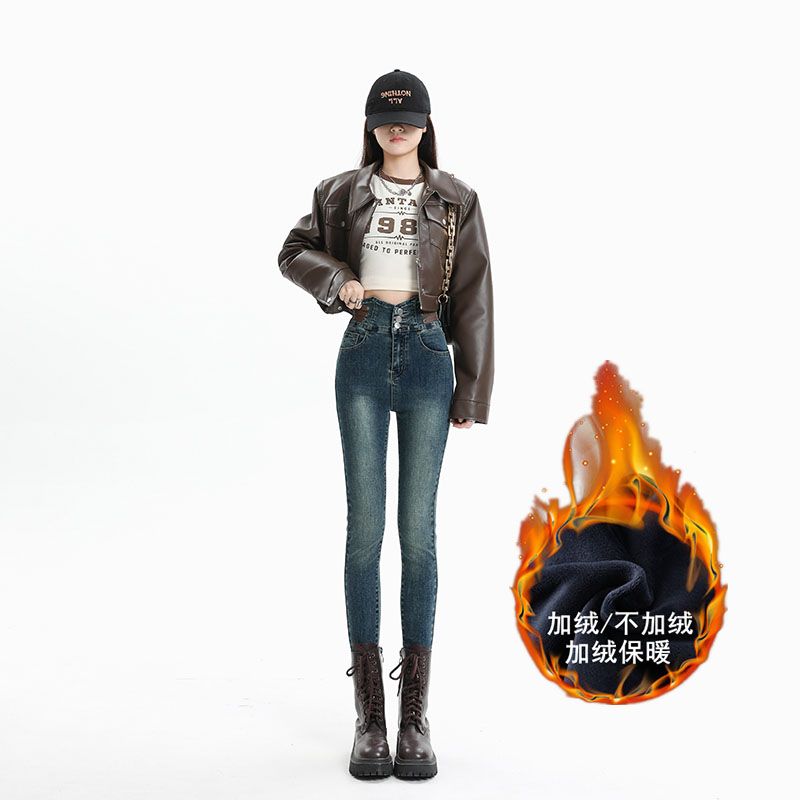 設計感牛仔褲2023高腰時尚洋氣提臀女裝修身緊身鉛筆褲爆款韓版