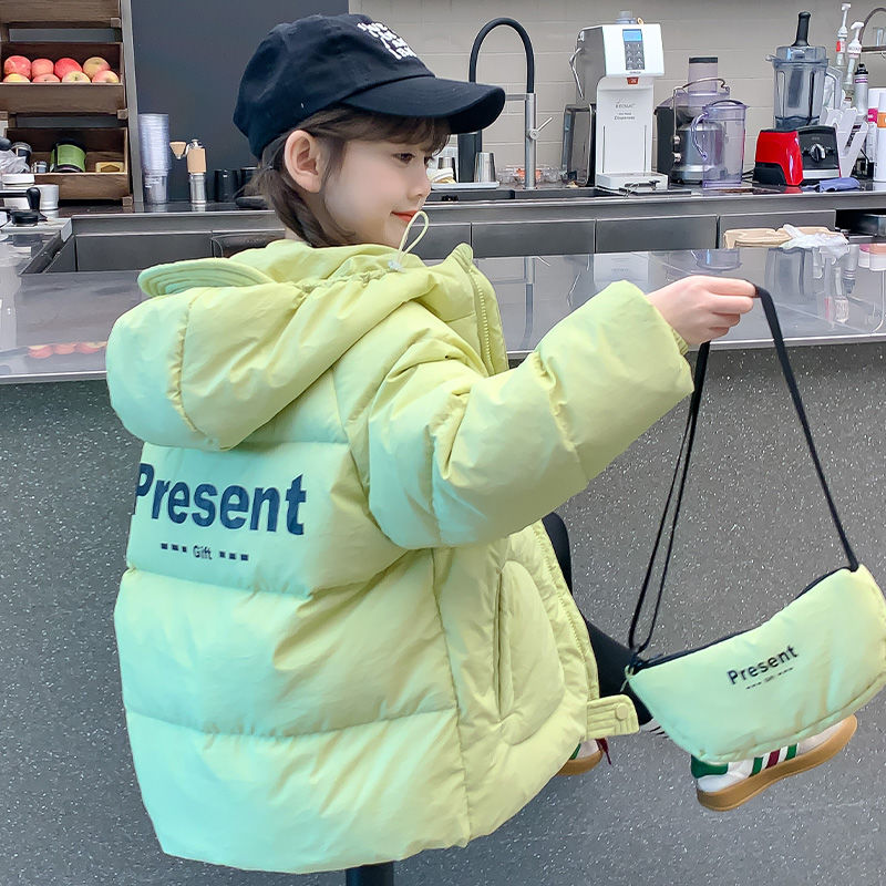 Girls' winter jackets 2023 new style Western-style winter down jackets for older children and girls, children's clothing, autumn and winter cotton coats