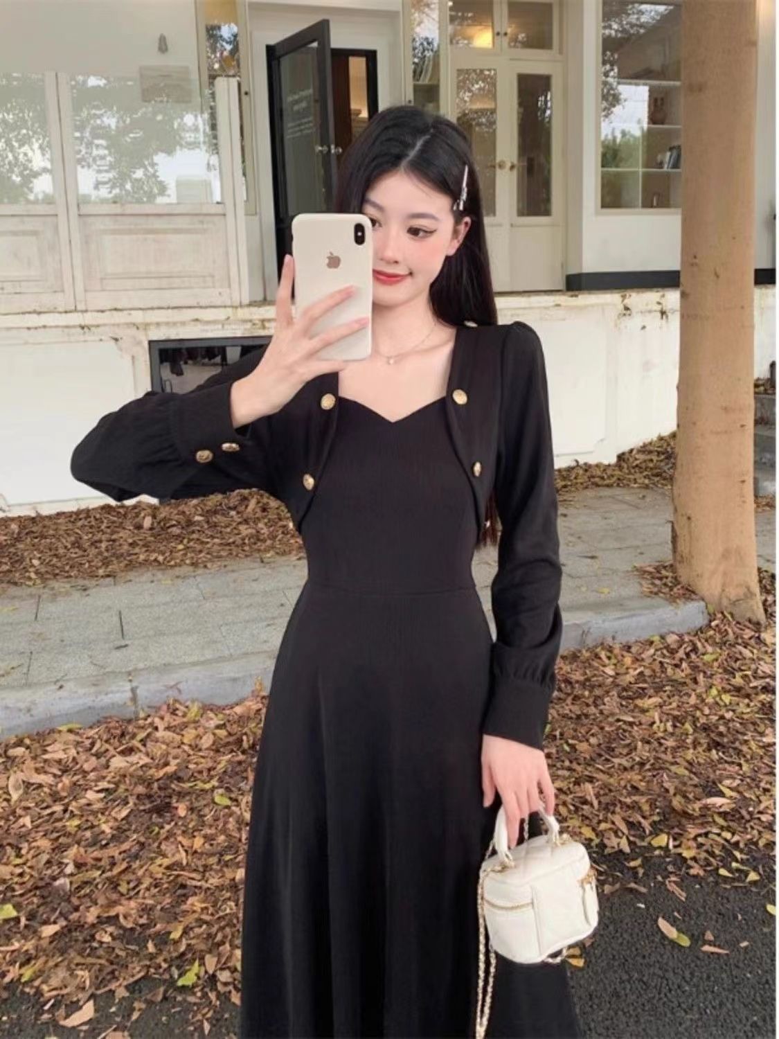 大碼女裝胖mm連衣裙女秋冬新款韓版修身復古氣質收腰顯瘦打底裙