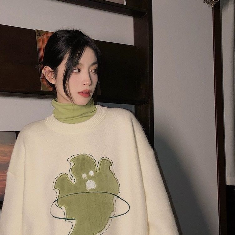 源標香 毛衣女秋冬小眾設計感復古慵懶風小幽靈針織外套上衣外穿