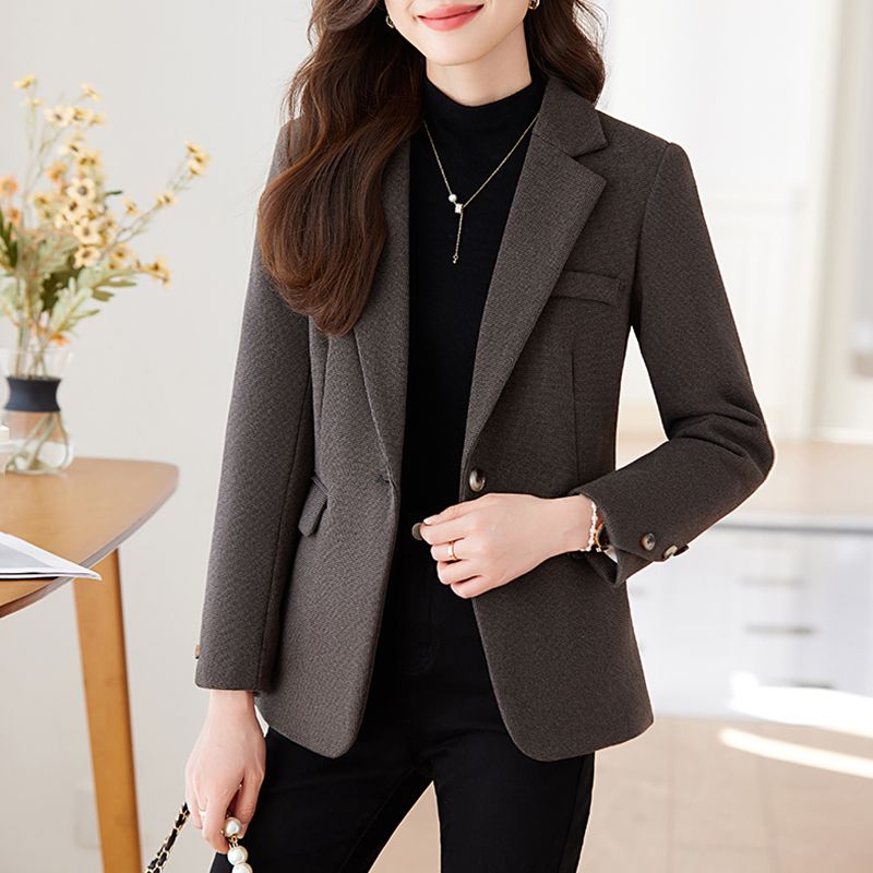 High-end suit jacket for women small 2024 new down liner high-end slim professional suit top for women