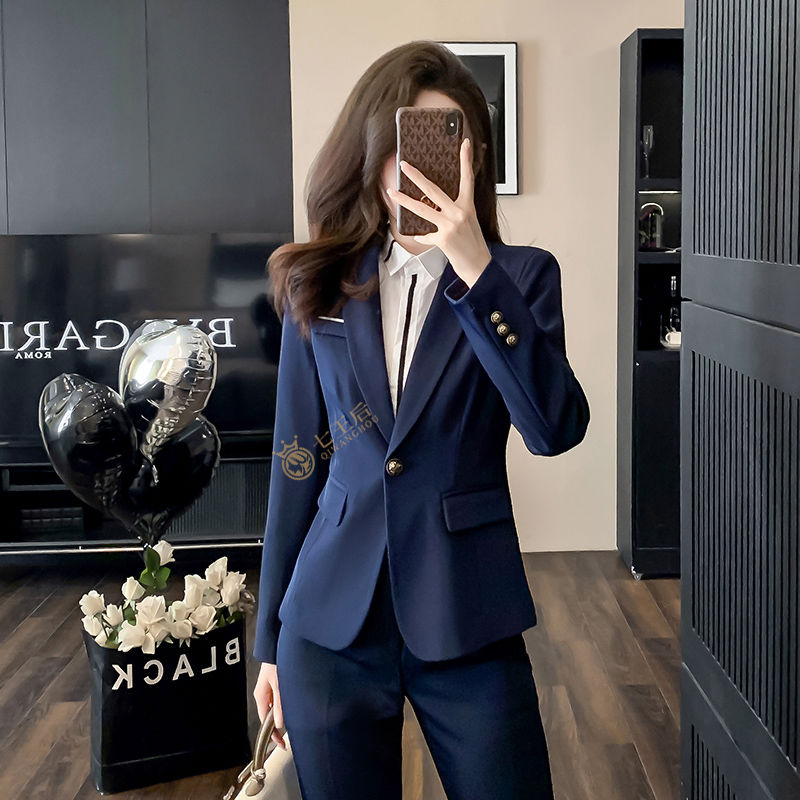 Black small blazer women's slim fit spring and autumn fashion temperament high-end suit formal wear professional suit women's work clothes