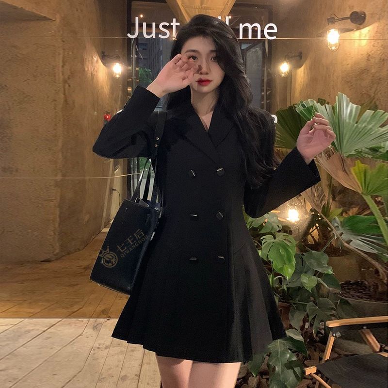 Small blazer women's pleated dress 2024 new Korean style waist French Hepburn style professional suit top