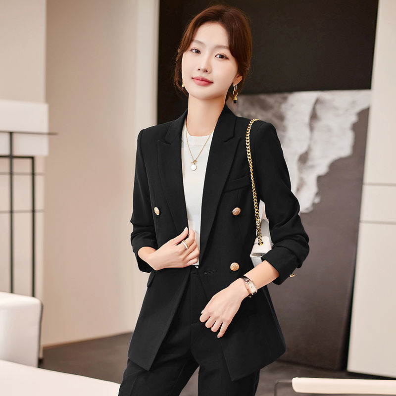High-end suit suit for women autumn and winter 2023 new thickened interview formal wear temperament professional jewelry store work clothes