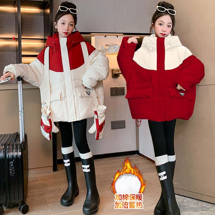 Girls' thickened winter coats  new style children's clothing down padded jackets girls winter cotton coats