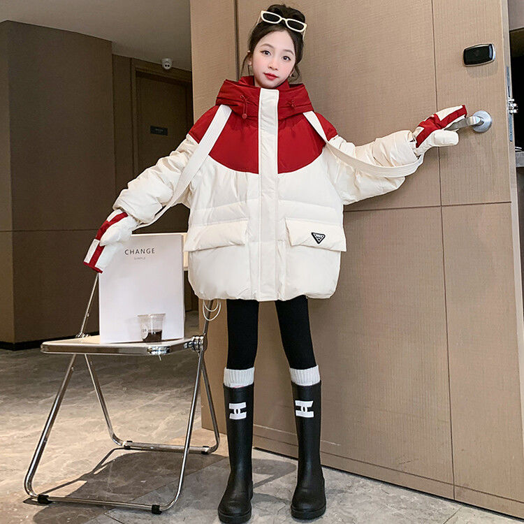 Girls' thickened winter coats  new style children's clothing down padded jackets girls winter cotton coats