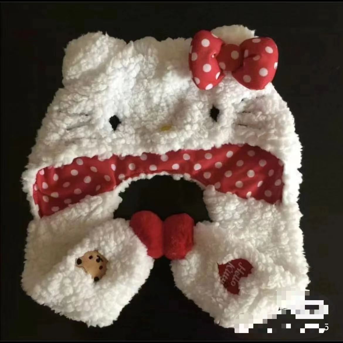 Kitty hat Hello Kitty plush hat student hat cycling ear hat cute pullover hat autumn and winter warm hat