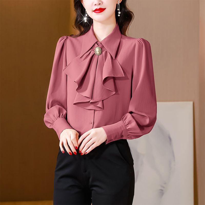 輕奢法式設計感襯衣女士長袖春秋新款小眾百搭時尚上衣高級感襯衫