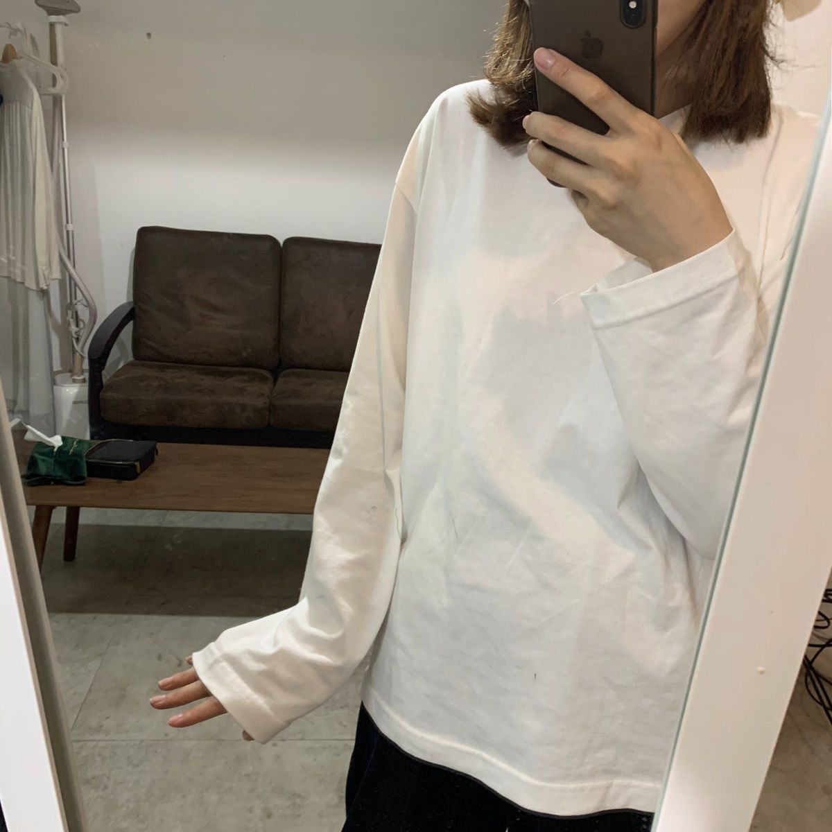 100%純棉長袖t恤女2023秋季新款學生韓版寬鬆純色白色打底衫上衣