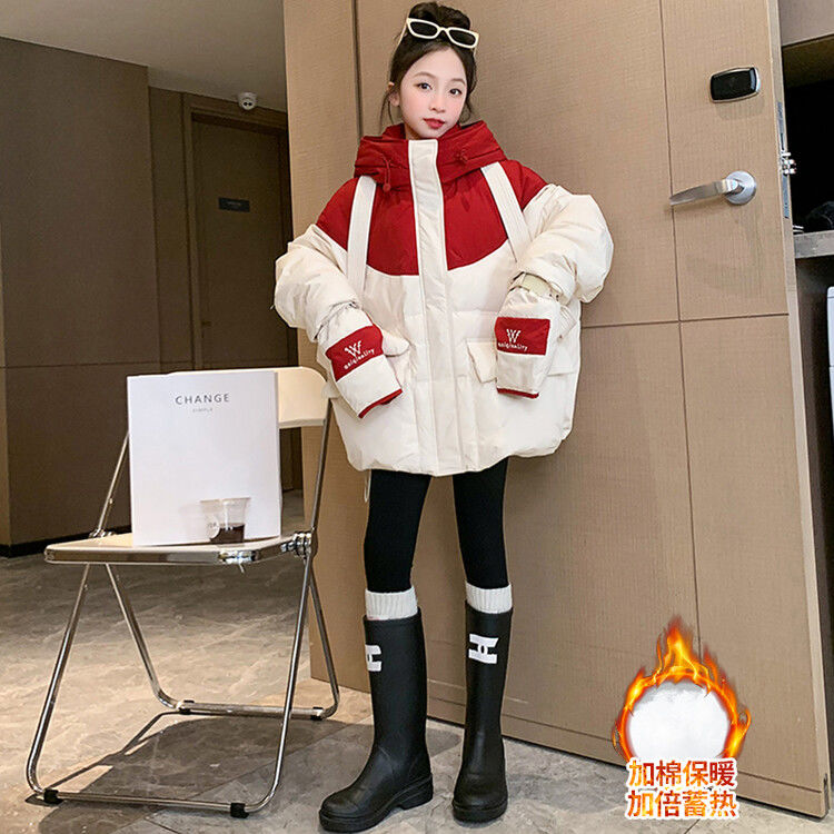 Girls' thickened winter coats  new style children's clothing down padded jackets girls winter cotton coats