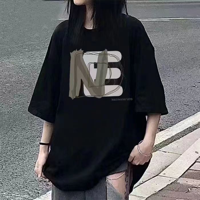 2024新款白色短袖t恤女夏季寬鬆慵懶風bf別致休閒百搭上衣潮顯瘦