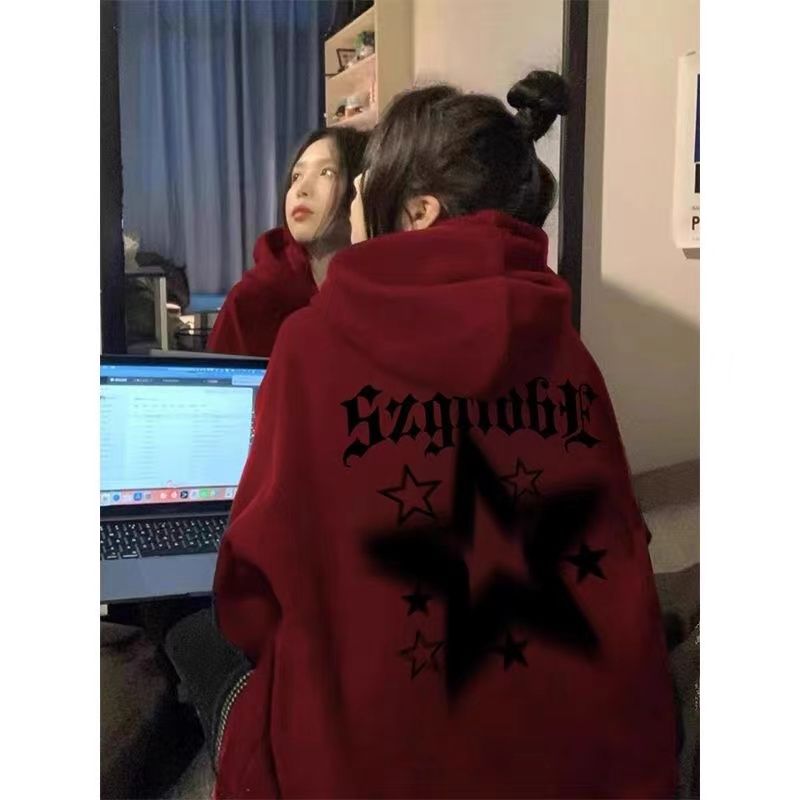 潮牌設計感連帽衛衣男女秋冬季新款寬鬆小眾情侶長袖加絨加厚外套