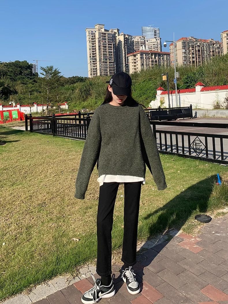 High-waisted black straight-leg jeans for women, stretchy, versatile, loose, petite, slim, spring and autumn cigarette pants, nine-point pants