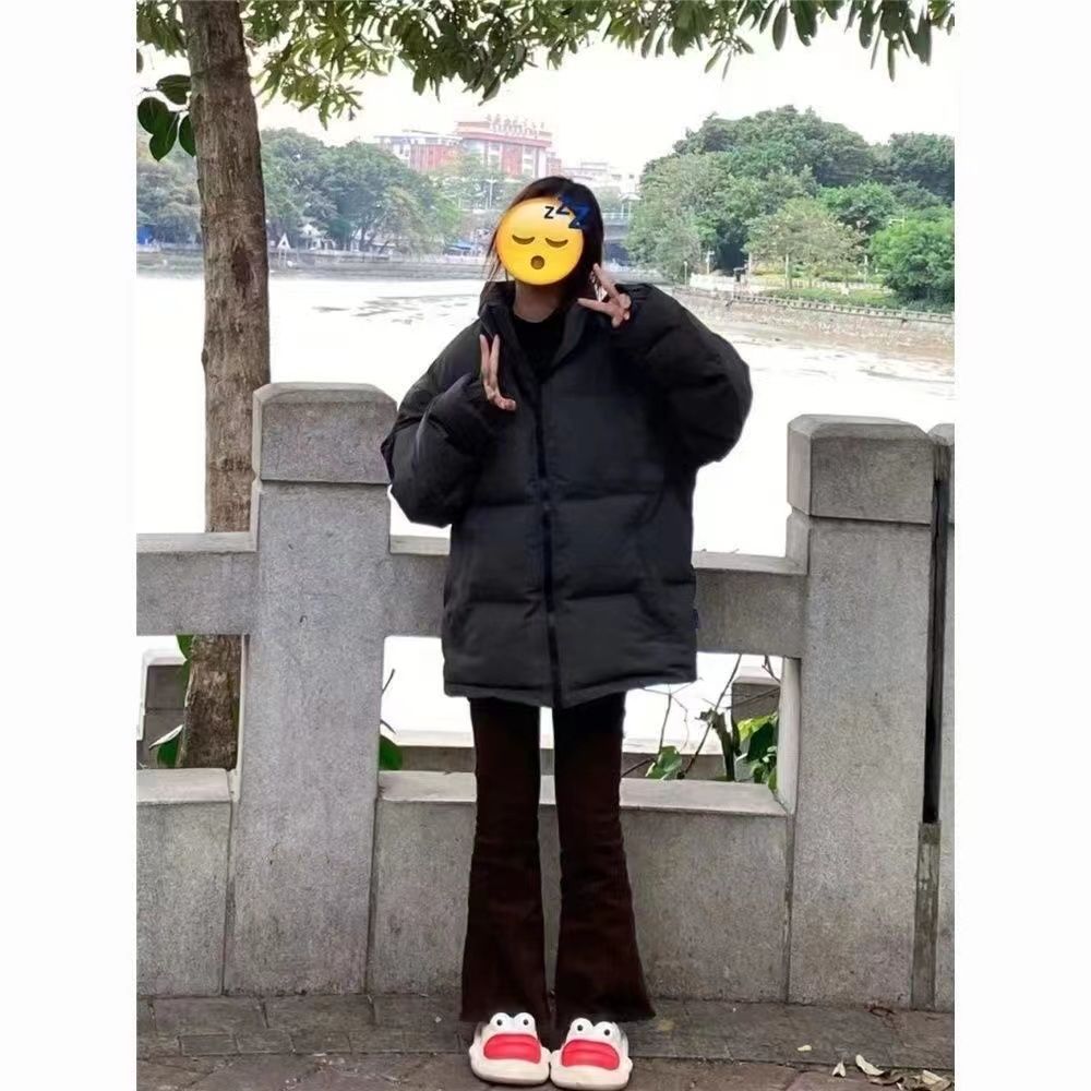 New stand-up collar American winter retro cotton coat thickened and warm couple cotton jacket coat bread design loose cotton coat