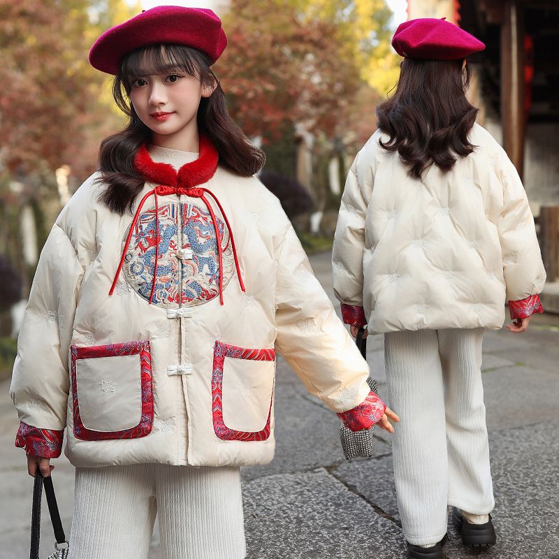 女童棉服冬装冬季新款外套儿童洋气棉袄女孩加厚羽绒棉衣冬季