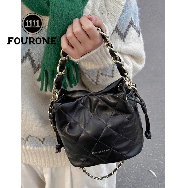 Small fragrant style bag for women new fashion rhombus chain bag bucket bag high-end versatile crossbody bag