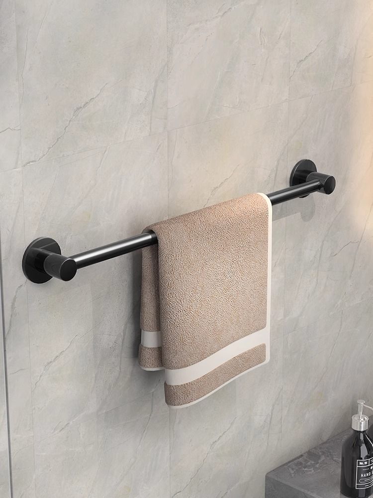 毛巾架子免打孔卫生间壁挂浴室毛巾单杆置物架厕所洗手间收纳挂架