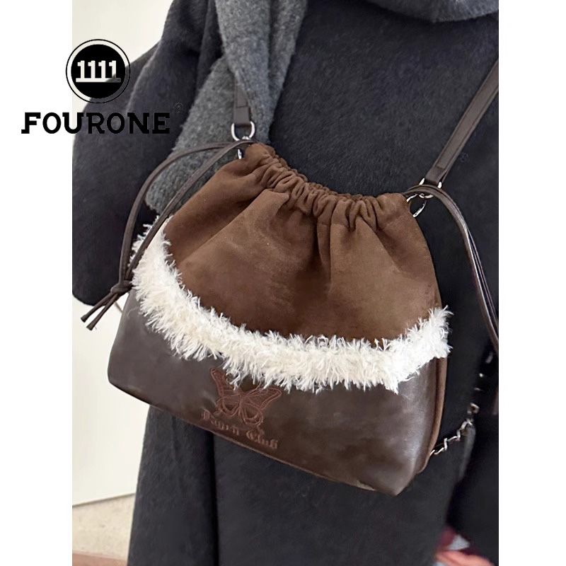 Korean niche design bag women's new fashion backpack high-end versatile crossbody bucket bag
