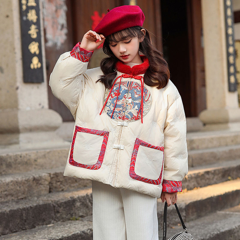 女童棉服冬裝2023冬季新款外套兒童洋氣棉襖女孩加厚羽絨棉衣冬季