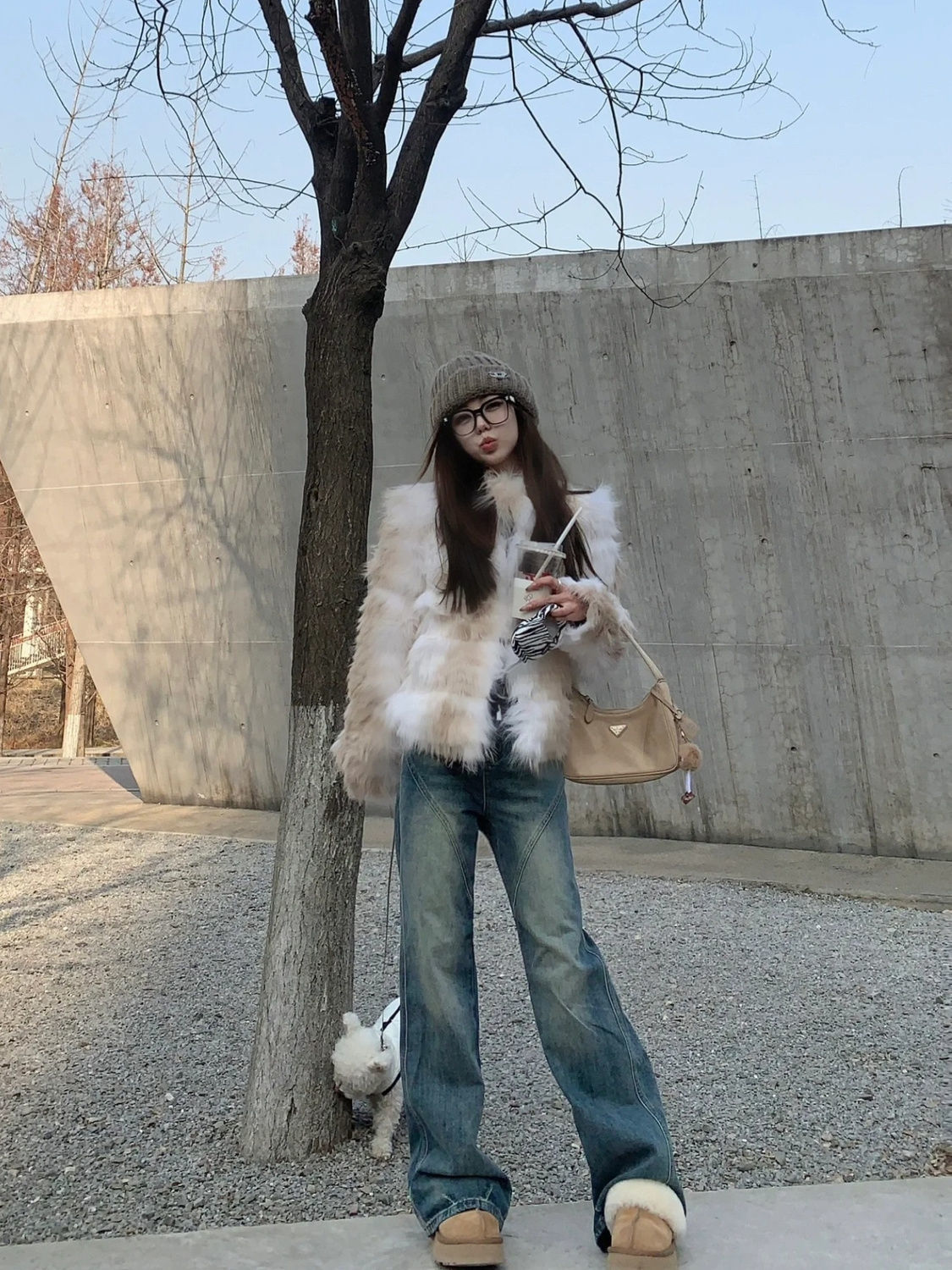 懷舊水洗高腰闊腿褲女秋冬新款寬鬆顯瘦修身百搭直筒拖地長褲子潮