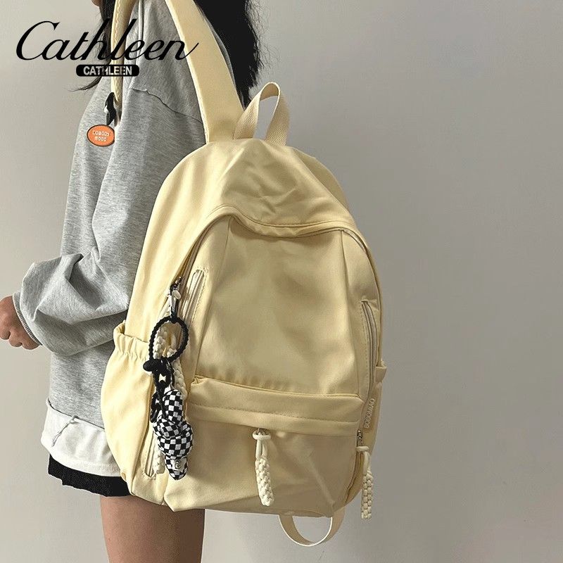 New backpack for female college students with niche design for high school students, simple, lightweight and large-capacity backpack