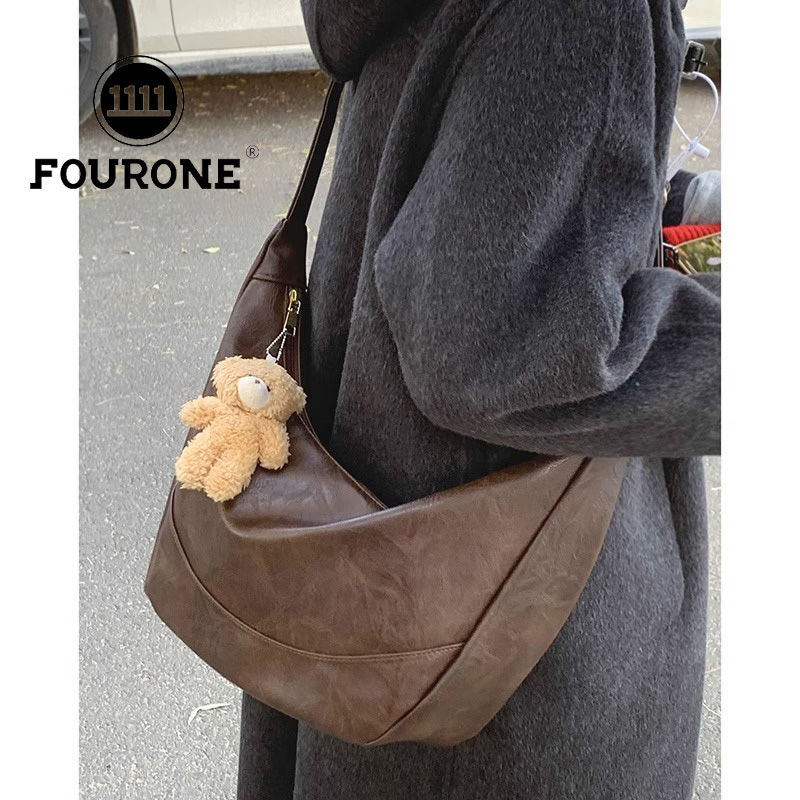 Casual large-capacity bag for women, new trendy retro dumpling bag, Korean all-match crossbody saddle bag