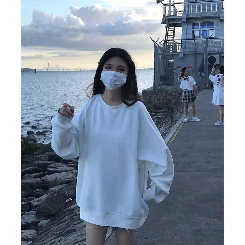 圓領韓版衛衣女學生加絨加厚oversize寬鬆小眾春秋冬款顯瘦上衣潮